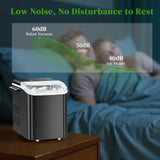 Haysky Countertop Ice Maker, 26 Lbs/24H, Ice in 6Mins, 2 Sizes, Self-Cleaning Portable Ice Machine Countertops for Home, Office, RV, Camping