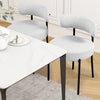 IULULU Dining Chairs Set 2, Upholstered Mid-Century Kitchen Chairs, Curved Backrest, Metal Legs