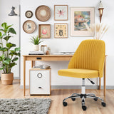 IULULU Office Desk Chair, Modern Cute Rolling Vanity Swivel Task Chairs with Wheels, Comfortable Back Seat Armless