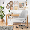 IULULU Office Desk Chair, Modern Cute Rolling Vanity Swivel Task Chairs with Wheels, Comfortable Back Seat Armless