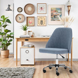 IULULU Office Desk Chair, Modern Cute Rolling Vanity Swivel Task Chairs with Wheels, Comfortable Back Seat Armless