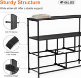 Atilioo 5 Drawer Dresser, Fabric Storage Chest with TV Stand, Open Shelf, Adjustable Feet, Bedroom or Living Room, Black