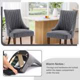 IULULU Dining Chairs, Upholstered Featuring Tufted Back Design and Solid Wood Legs Set of 2