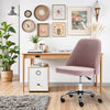 IULULU Office Desk Chair, Modern Cute Rolling Vanity Swivel Task Chairs with Wheels, Comfortable Back Seat Armless