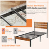 IULULU Metal Platform Bed Frame - Mattress Foundation with Headboard & Footboard, 700LBS Wooden Slats, No Box Spring, Noise-Free, Easy Assembly
