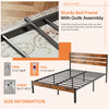 IULULU Metal Platform Bed Frame - Mattress Foundation with Headboard & Footboard, 700LBS Wooden Slats, No Box Spring, Noise-Free, Easy Assembly