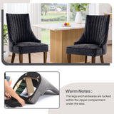 IULULU Dining Chairs, Upholstered Featuring Tufted Back Design and Solid Wood Legs Set of 2