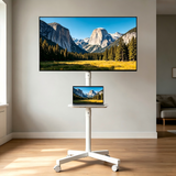 Atilioo Rolling TV Stand on Wheels, Mobile TV Cart for 23-60" Screen, Adjustable Tilt & Height, Easy to Use, Holds Up to 88lbs, Portable Floor Stand for Living Room Outdoor, Max VESA 400x400mm, Black
