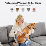 Atilioo Dog Grooming Kit, Pet Grooming Vacuum, 2.5L Dust Cup Dog Brush Vacuum with 5 Pet Grooming Tools for Shedding Pet Hair, Home Cleaning
