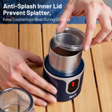 IULULU Cordless Coffee Grinder, USB Rechargeable, 85 Grinds, Blue