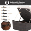 IULULU Lounge Chair Outdoor PE Wicker – Adjustable Backrest, Removable Cushion
