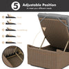 IULULU Lounge Chair Outdoor PE Wicker – Adjustable Backrest, Removable Cushion