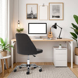 IULULU Office Desk Chair, Modern Cute Rolling Vanity Swivel Task Chairs with Wheels, Comfortable Back Seat Armless