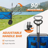 Atilioo Collapsible Wagon Cart - Heavy Duty Folding Utility Cart with 220lbs Capacity & All-Terrain Wheels - Portable Garden Beach Wagon for Sand, Camping, Shopping, Fishing, Outdoor Use, Blue