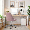 IULULU Office Desk Chair, Modern Cute Rolling Vanity Swivel Task Chairs with Wheels, Comfortable Back Seat Armless