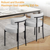 IULULU Dining Chairs Set 2, Upholstered Mid-Century Kitchen Chairs, Curved Backrest, Metal Legs