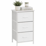 ACCVER 3-Drawer Fabric Dresser for Bedroom, Closet, Nightstand or End Table, Clothes Storage Organizer, for Living Room, Apartment, White
