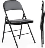 Atilioo 2 & 4 Pack Sturdy Metal Folding Chairs with Leather Padded, Double Braced, Water-Resistant, Ideal for Home, Party, Meeting