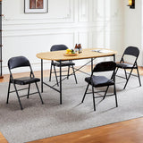 Atilioo 2 & 4 Pack Sturdy Metal Folding Chairs with Leather Padded, Double Braced, Water-Resistant, Ideal for Home, Party, Meeting