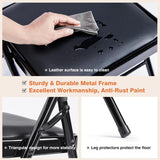 Atilioo 2 & 4 Pack Sturdy Metal Folding Chairs with Leather Padded, Double Braced, Water-Resistant, Ideal for Home, Party, Meeting