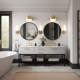 24 inch Circle Mirror, Round Mirror with Black Metal Frame, Hanging Wall Mounted Mirror for Living Room, Bedroom, Over Sink, Vanity