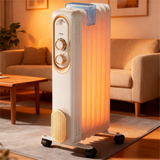 Atilioo Electric Oil Filled Radiator with Adjustable Thermostat, 1500W Portable Space Heater, Overheat Protection, Fast heating, Black