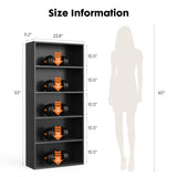 Atilioo 5 6 -Tier Bookcase with Adjustable Shelves, 53" Tall Storage Cube Organizer for Living Room, Bedroom, Easy Assembly