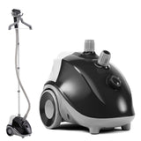Atilioo Garment Steamer with Wheels, 1500W Powerful Standing Wrinkle Remover Heats, 1.7L Water Tank for 55 Min Continuous Steaming, Black