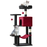 Atilioo Cat Tree Tower with Scratching Post, Multi-Level Cat Condo Pet House Play with Stable Base, Gray