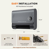 Atilioo Electric Space Heater, 1500W Wall Heater for Bedroom Bathroom with Remote Control, 12H Timer, Fast Heating, LED Touch Panel, Easy-Mount, Dark Gray
