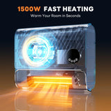 Atilioo Electric Space Heater, 1500W Wall Heater for Bedroom Bathroom with Remote Control, 12H Timer, Fast Heating, LED Touch Panel, Easy-Mount, Dark Gray