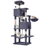 Atilioo Cat Tree Tower with Scratching Post, Multi-Level Cat Condo Pet House Play with Stable Base, Gray