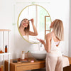 IULULU Round Mirror, Aluminum Frame Wall Mirror for Home