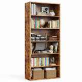 Atilioo 5 6 -Tier Bookcase with Adjustable Shelves, 53" Tall Storage Cube Organizer for Living Room, Bedroom, Easy Assembly