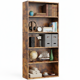 Atilioo 5 6 -Tier Bookcase with Adjustable Shelves, 53" Tall Storage Cube Organizer for Living Room, Bedroom, Easy Assembly