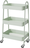 IULULU 3-Tier Slim Rolling Storage Cart with Lockable Wheels for Kitchen, Bathroom, Laundry, Dining Room