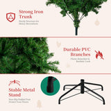Atilioo 4.5FT Christmas Tree with 120 LEDs, Classic Quick-Assembly Pre-Lit Artificial Xmas Tree for Winter Holiday Décor, Green