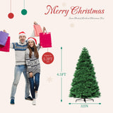 Atilioo 4.5FT Christmas Tree with 120 LEDs, Classic Quick-Assembly Pre-Lit Artificial Xmas Tree for Winter Holiday Décor, Green