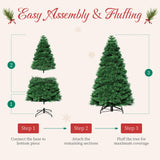 Atilioo 4.5FT Christmas Tree with 120 LEDs, Classic Quick-Assembly Pre-Lit Artificial Xmas Tree for Winter Holiday Décor, Green