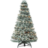 Atilioo 4.5FT Christmas Tree with 120 LEDs, Classic Quick-Assembly Pre-Lit Artificial Xmas Tree for Winter Holiday Décor, Green