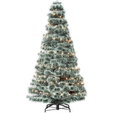 Atilioo 4.5FT Christmas Tree with 120 LEDs, Classic Quick-Assembly Pre-Lit Artificial Xmas Tree for Winter Holiday Décor, Green