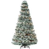 Atilioo 4.5FT Christmas Tree with 120 LEDs, Classic Quick-Assembly Pre-Lit Artificial Xmas Tree for Winter Holiday Décor, Green