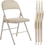 Atilioo 2 & 4 Pack Sturdy Metal Folding Chairs with Leather Padded, Double Braced, Water-Resistant, Ideal for Home, Party, Meeting
