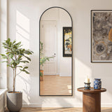 IULULU Mirror Full Length Full Body Floor Mirror with Stand, Shatterproof Glass, Aluminum Alloy Frame, Free Standing Wall Mounted or Leaning Arched Mirrors for Bedroom Living Room Entryway