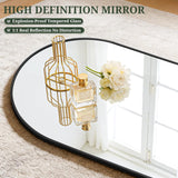 IULULU Mirror Full Length Full Body Floor Mirror with Stand, Shatterproof Glass, Aluminum Alloy Frame, Free Standing Wall Mounted or Leaning Arched Mirrors for Bedroom Living Room Entryway
