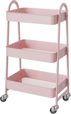 IULULU 3-Tier Slim Rolling Storage Cart with Lockable Wheels for Kitchen, Bathroom, Laundry, Dining Room