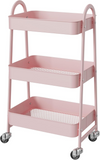 IULULU 3-Tier Slim Rolling Storage Cart with Lockable Wheels for Kitchen, Bathroom, Laundry, Dining Room