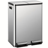 16 21.1 Gallon Trash Can with Lid, 60L 80L Stainless Steel Dual Compartment Large Capacity Recycling Bin Garbage Can with Removable Inner Bucket for Kitchen