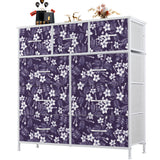 Atilioo 9 Drawers Fabric Dresser, Tall Storage Chest Closet Organizer for Bedroom, Living Room, Easy Assembly, Pink