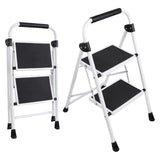IULULU Foldable Step Ladder - Portable Lightweight Step Stool with Wide Non-Slip Pedal for Home, Kitchen & Outdoor Use